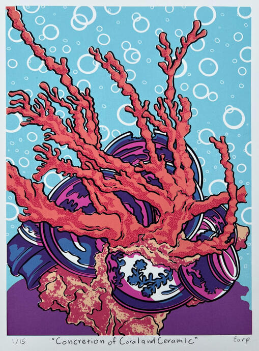 Concretion of Coral and Ceramic - Silk Screen - 2023