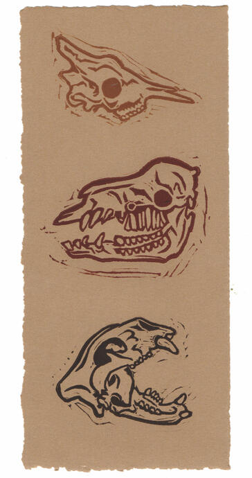 Fossil Layers - Linocut - 2023